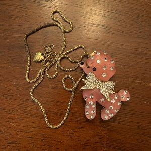 Betsey Johnson Bejeweled Poodle Necklace